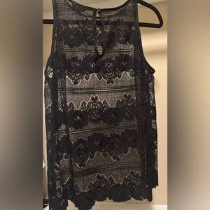 Guess Black Lace Top
